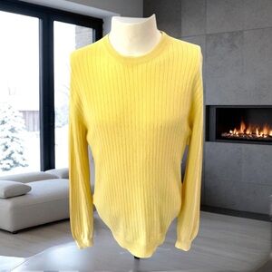 RALPH LAUREN PURPLE LABEL 100% CASHMERE RIB CREW NECK SWEATER SIZE Medium